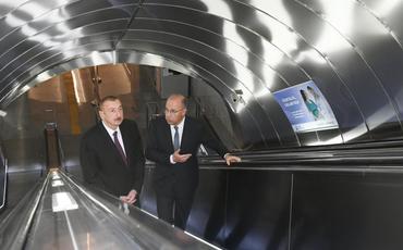 Prezident İlham Əliyev Bakı Metropoliteninin “Xətai” stansiyasında görülən işlərlə tanış olub