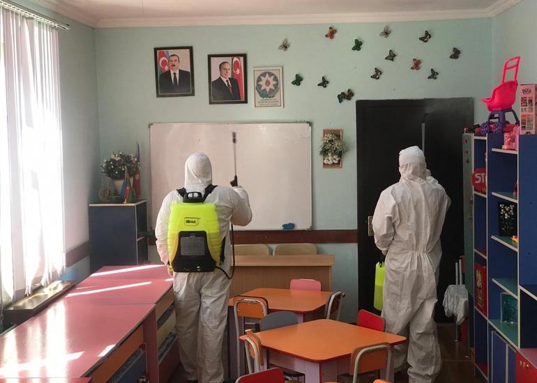 Bakıda məktəbəqədər təhsil müəssisələri dezinfeksiya edilib