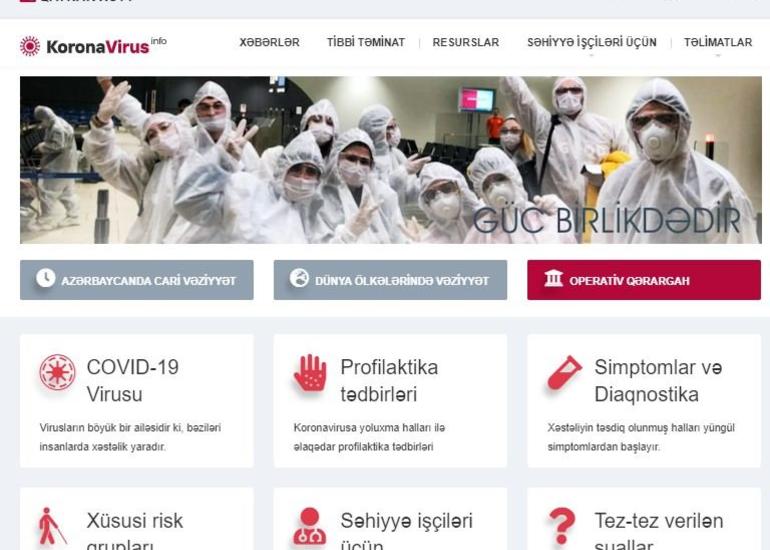 Azərbaycanda koronavirusla bağlı informasiya portalı istifadəyə verildi