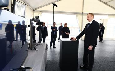 Prezident İlham Əliyev Sumqayıt şəhərinə çəkilən magistral qaz kəmərinin açılışında iştirak edib