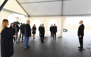Prezident İlham Əliyev Sumqayıt şəhərinə çəkilən magistral qaz kəmərinin açılışında iştirak edib