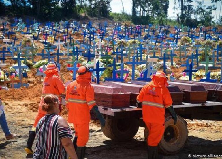 Braziliya koronavirusdan ölənlərin sayına görə dünyada ikinci yerdədir