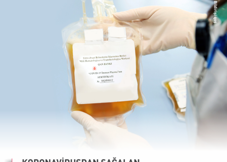 Mərkəzi Qan Bankı: Koronavirusdan sağalanlar ağır xəstələrə donor ola bilərlər