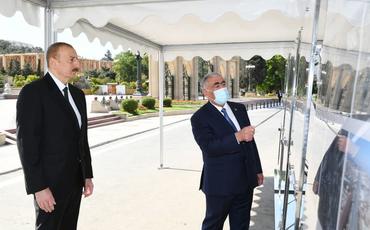 Prezident İlham Əliyev Bakıda yerüstü piyada keçidinin açılışında iştirak edib
