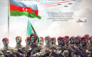 Prezident İlham Əliyevin rəsmi "Facebook" səhifəsində Silahlı Qüvvələr Günü ilə bağlı paylaşım edilib