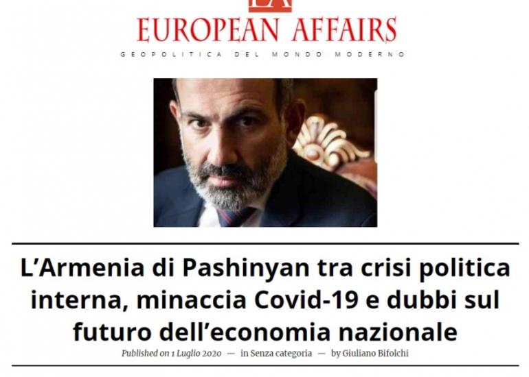 İtaliya jurnalı Ermənistandakı acınacaqlı daxili siyasi vəziyyətdən yazır
