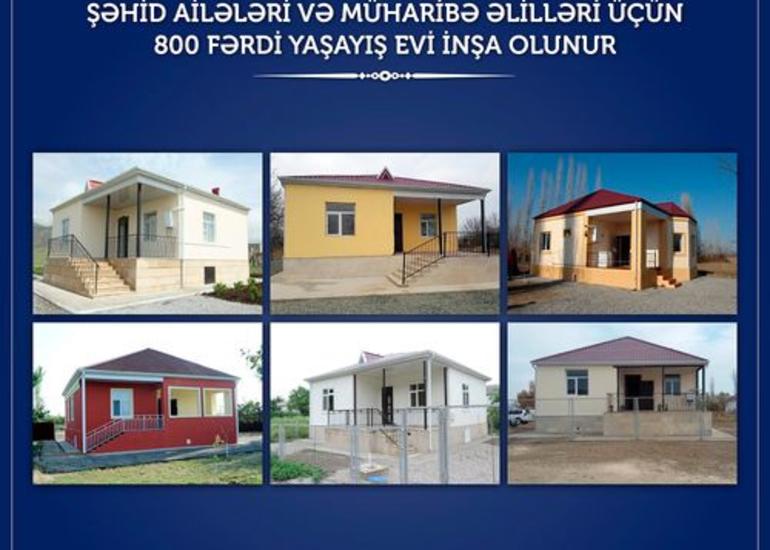 Şəhid ailələri və müharibə əlilləri üçün 800 fərdi yaşayış evi inşa olunur