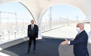 Prezident İlham Əliyev “Qobu” elektrik yarımstansiyasının tikintisi ilə tanış olub