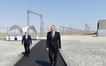 Prezident İlham Əliyev “Qobu” elektrik yarımstansiyasının tikintisi ilə tanış olub