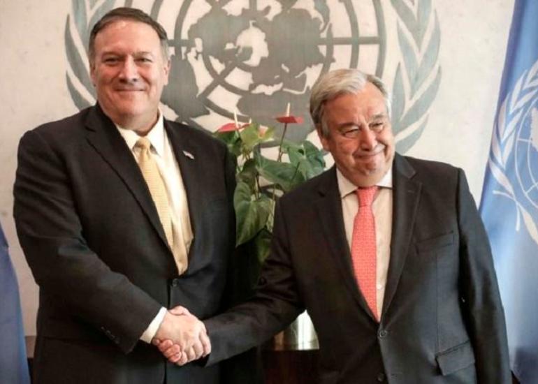 Pompeo BMT-nin Baş katibi ilə İrana qarşı sanksiyaları müzakirə edib