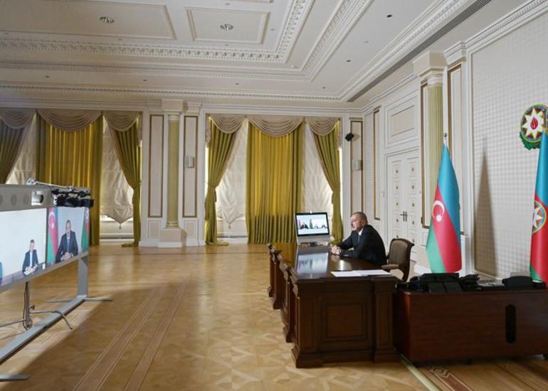 Prezident İlham Əliyev yeni təyin olunmuş icra başçılarını videoformatda qəbul edib