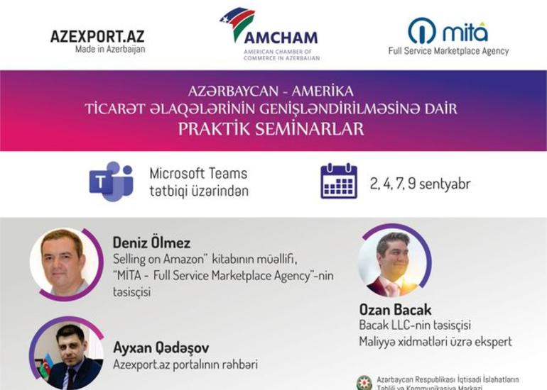 Azərbaycan-ABŞ ticarət əlaqələrinin genişləndirilməsinə dair seminarlar keçiriləcək