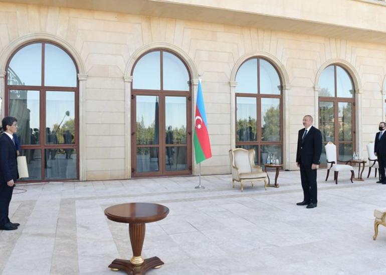 Prezident İlham Əliyev Yaponiyanın yeni səfirinin etimadnaməsini qəbul edib