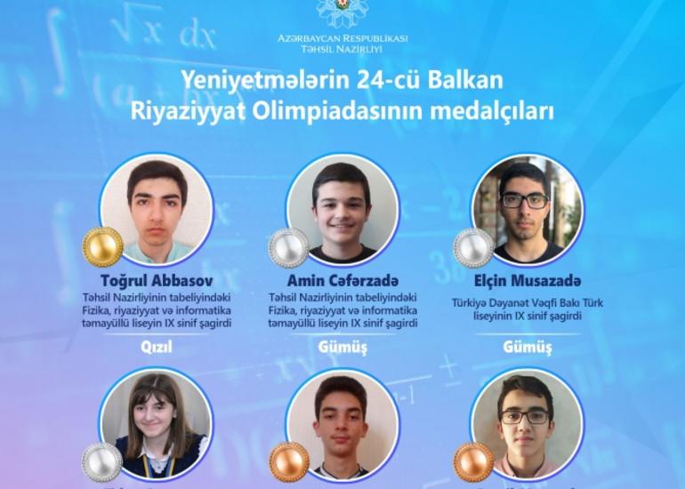 Təhsil Nazirliyi: Şagirdlərimiz yeniyetmələrin 24-cü Balkan riyaziyyat olimpiadasında 6 medal qazanıb