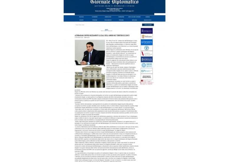 İtaliya mətbuatı Azərbaycanın işğal olunmuş ərazilərində aparılan qanunsuz məskunlaşdırma siyasətindən yazır