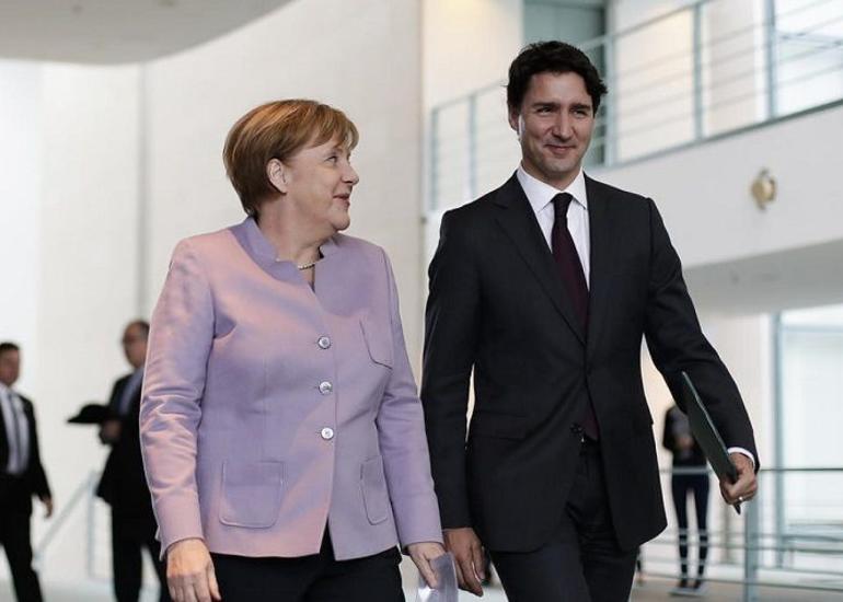 Trüdo və Merkel Belarusdakı vəziyyəti və Aleksey Navalnı məsələsini müzakirə ediblər