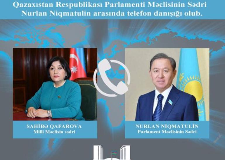 Sahibə Qafarova ilə Qazaxıstan Parlamentinin Sədri arasında telefon danışığı olub