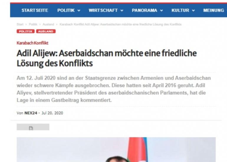 Azərbaycan həqiqətləri Almaniya mətbuatında