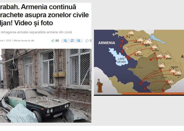 Azərbaycanın mülki vətəndaşlarının raket atəşinə tutulması Rumıniya mediasında işıqlandırılıb