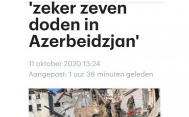 Niderland mətbuatında ermənilərin Gəncəyə raket hücumu haqqında məlumatlar yayımlanıb