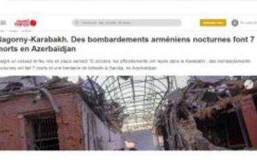 Fransa mətbuatı Ermənistan silahlı qüvvələrinin Gəncəyə raket hücumundan yazıb
