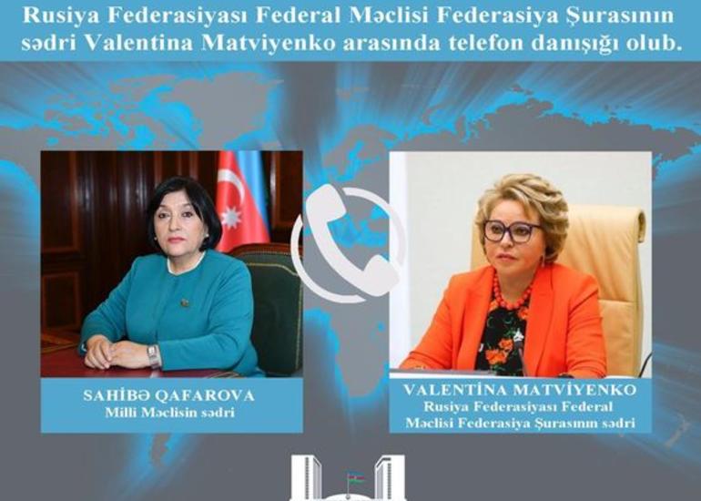 Sahibə Qafarova ilə Valentina Matviyenko arasında telefon danışığı olub