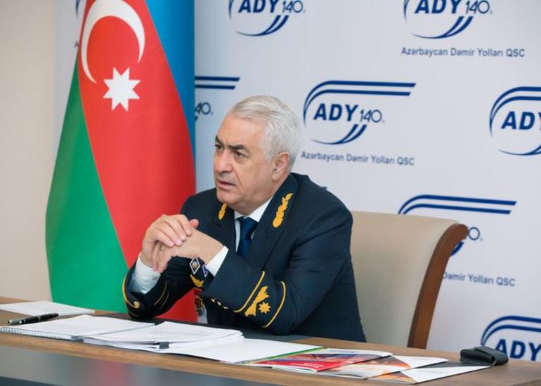 Dəmir yolu işçilərinin peşə bayramı ilə əlaqədar videokonfrans keçirilib