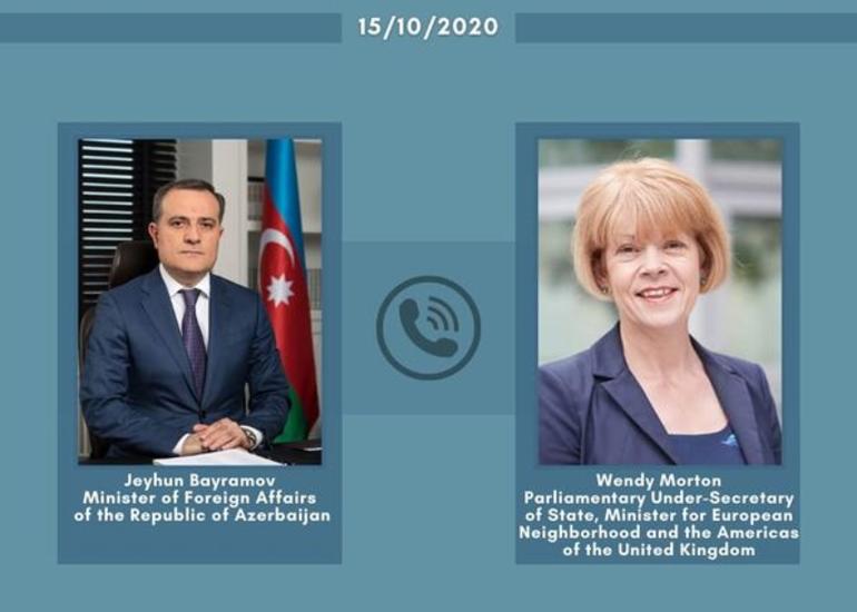 Ceyhun Bayramov və Britaniyanın Dövlət Naziri arasında telefon danışığı olub