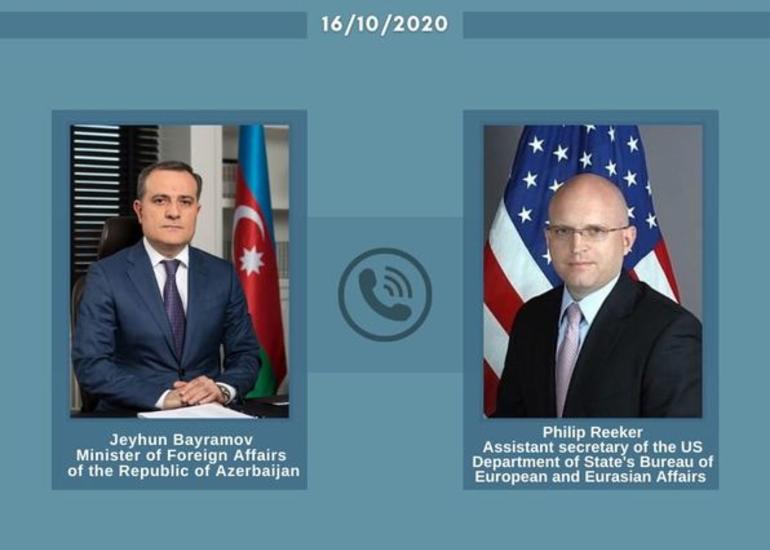 Ceyhun Bayramov və ABŞ-ın Dövlət Katibinin köməkçisi vəzifəsini icra edən Filip Riker arasında telefon danışığı olub