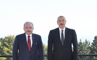 Prezident İlham Əliyev Türkiyə Böyük Millət Məclisinin Sədrini qəbul edib