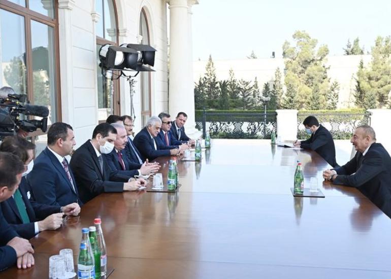Prezident İlham Əliyev Türkiyə Böyük Millət Məclisinin Sədrini qəbul edib