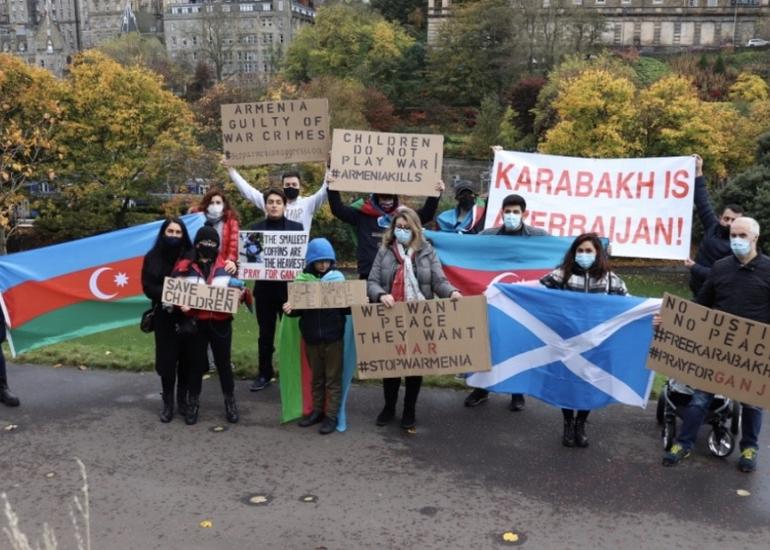 Şotlandiyada yaşayan soydaşlarımız Azərbaycana dəstək aksiyası təşkil edib