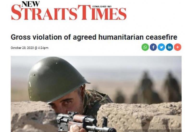 “New Straits Times” qəzeti: Razılaşdırılmış növbəti humanitar atəşkəs kobud şəkildə pozuldu