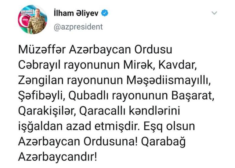 Daha 7 kənd işğaldan azad edilib