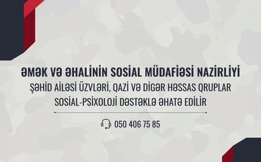 Şəhid ailəsi üzvləri, qazi və digər həssas qruplar sosial-psixoloji dəstəklə əhatə edilir