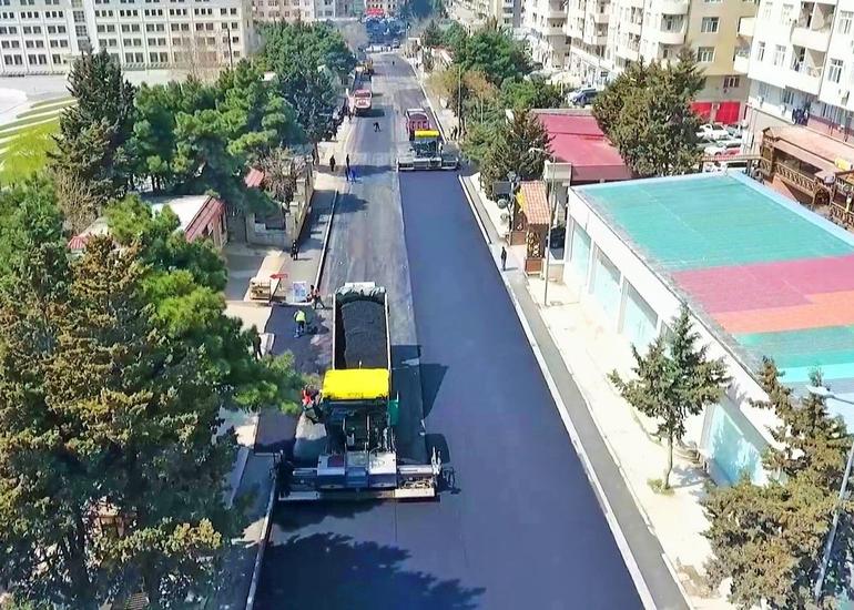 Xətai rayonunda Xudu Məmmədov küçəsi təmir edilir