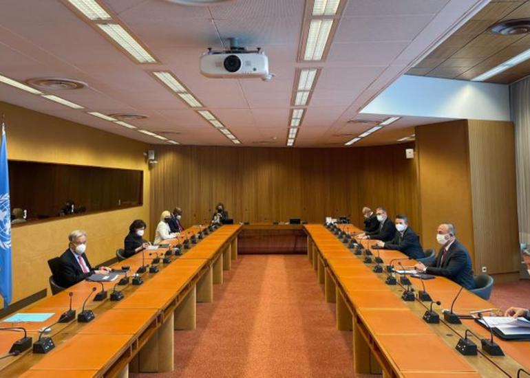 Çavuşoğlu Cenevrədə BMT Baş katibi ilə görüşüb