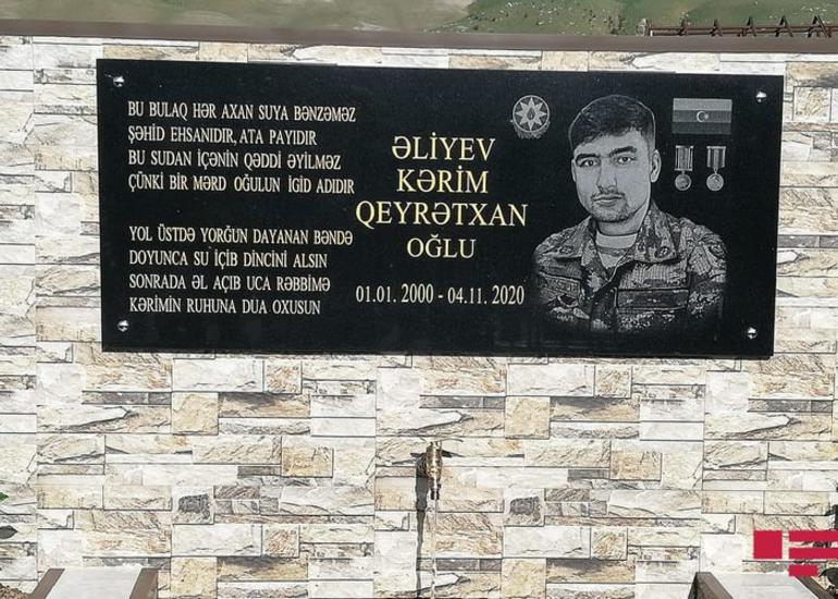 Xızıda Vətən müharibəsi şəhidi Kərim Əliyevin xatirəsi əbədiləşdirilib
