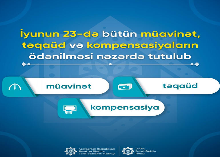 Müavinət, təqaüd və kompensasiyaların ödəniləcəyi tarix açıqlanıb