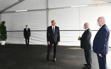 Prezident İlham Əliyev Sumqayıt Elektrik Stansiyasının yeni estakada nasos stansiyasının açılışında iştirak edib