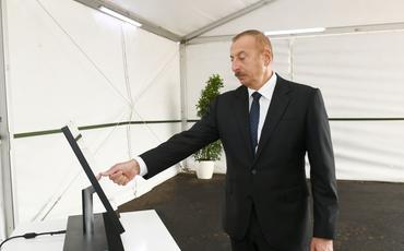 Prezident İlham Əliyev Sumqayıt Elektrik Stansiyasının yeni estakada nasos stansiyasının açılışında iştirak edib