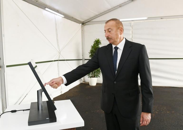 Prezident İlham Əliyev Sumqayıt Elektrik Stansiyasının yeni estakada nasos stansiyasının açılışında iştirak edib