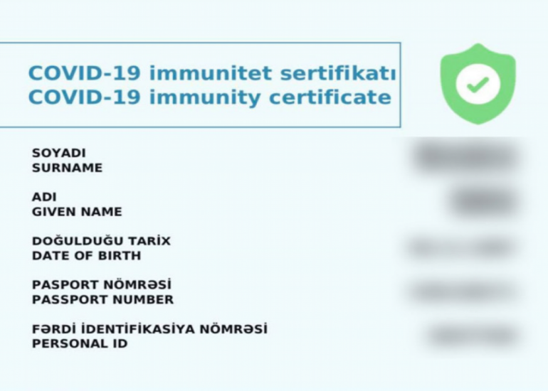 “İmmunitet sertifikatı”nın müddətinin uzadılma qaydası açıqlanıb