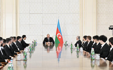 Prezident İlham Əliyev "Qarabağ" futbol klubunun üzvlərini qəbul edib