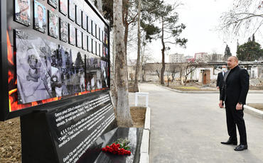 Prezident İlham Əliyev Gəncə Memorial Kompleksinin təməlini qoyub