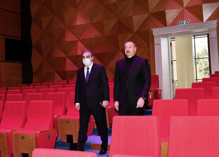 Prezident İlham Əliyev Gəncə Dövlət Dram Teatrının yeni binasının açılışında iştirak edib
