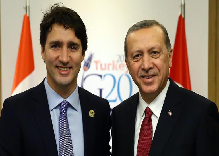 Ərdoğan Kanadanın Baş naziri ilə Ukraynadakı vəziyyəti müzakirə edib