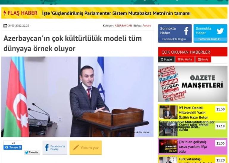 "Azərbaycan multikultiralizm modeli bütün dünyaya örnəkdir"
