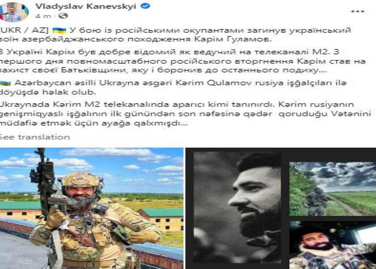 Səfir: "Ukraynada Azərbaycan əsilli əsgər həlak olub"