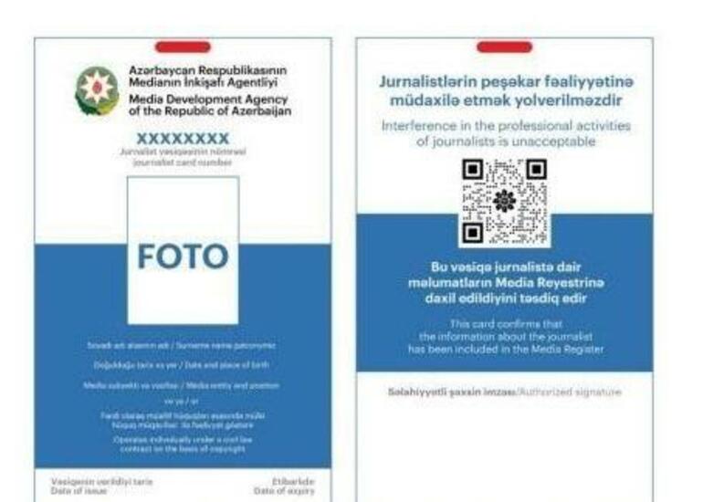 Jurnalist vəsiqəsinin forması təsdiq edildi - Foto